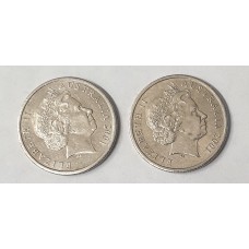 AUSTRALIA 2001 . FIVE 5 CENTS COIN . FLAMINGO VARIETY . 2 x UNDERRATED COINS